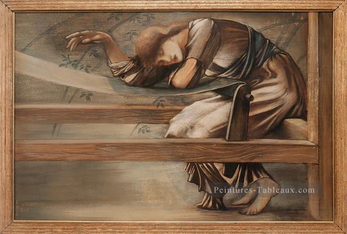 Étude pour la préraphaélite de la cour de jardin Sir Edward Burne Jones Peintures à l'huile